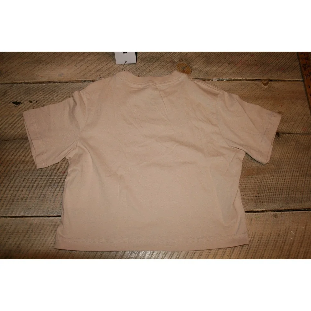 Nike Kids XS Sportswear Essential Loose Fit Crop‎ T-Shirt Tan Beige DH5750-126